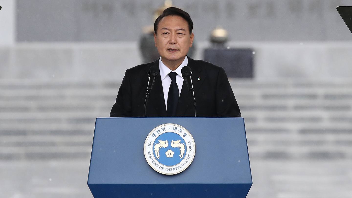 尹锡悦：图为2022年6月6日，韩国总统尹锡悦在首尔出席活动。 （Getty）