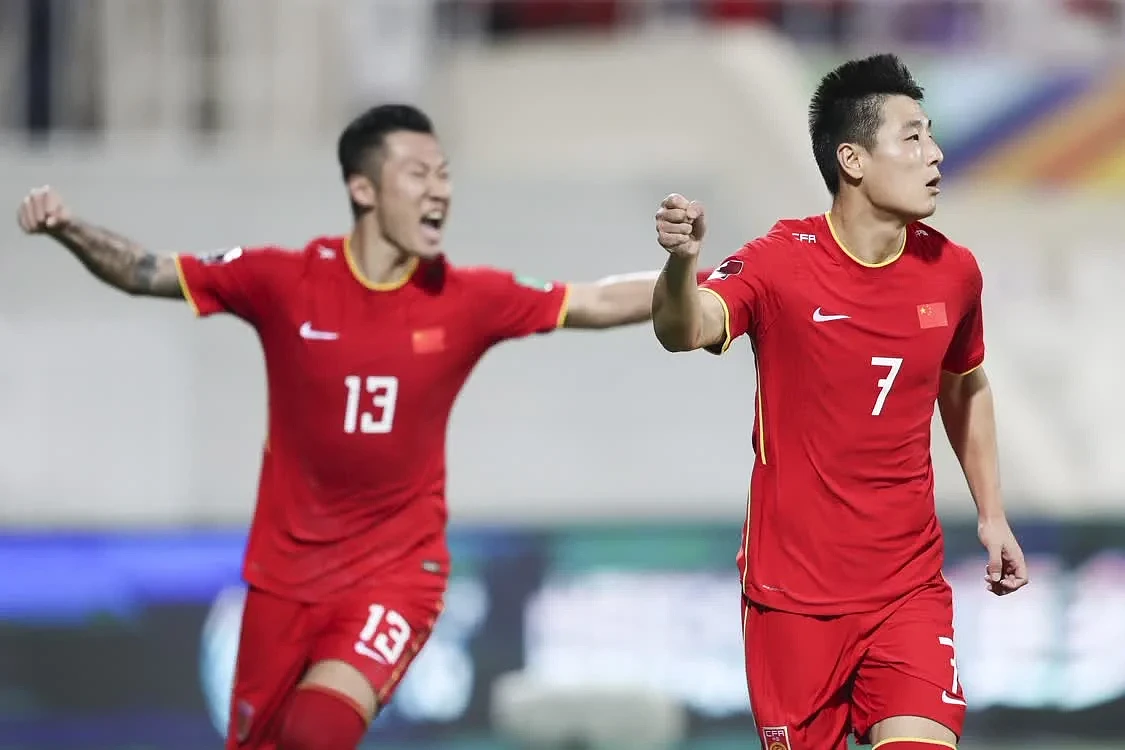 2022世界杯预选赛亚洲区12强赛，中国VS澳大利亚。武磊庆祝进球