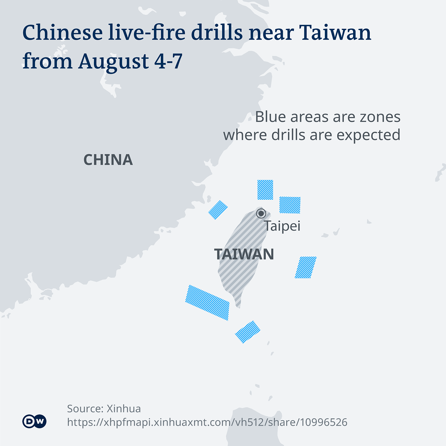 Infografik - Chinesische Manöver vor Taiwan - EN