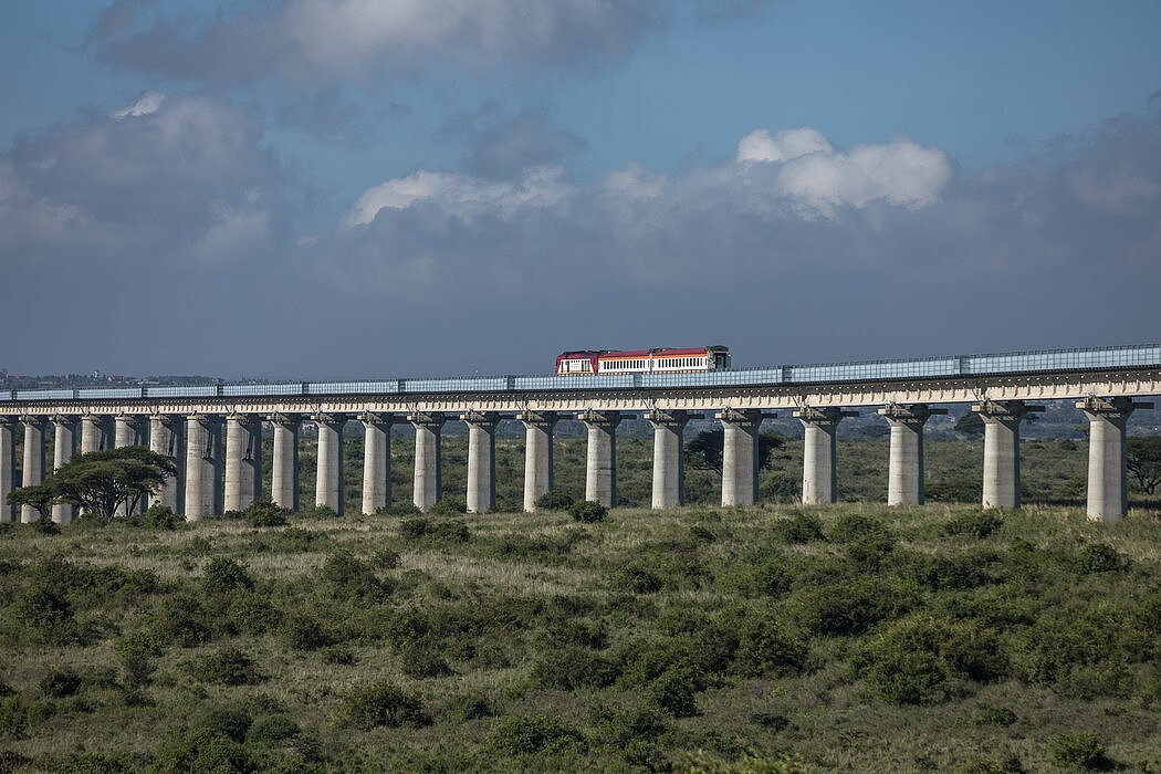 标准轨铁路穿过内罗毕国家公园。