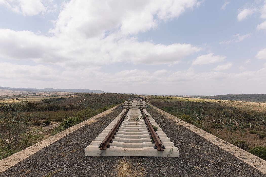 在杜卡莫哈镇附近，中国出资建造的铁路轨道在偏远地区戛然而止。
