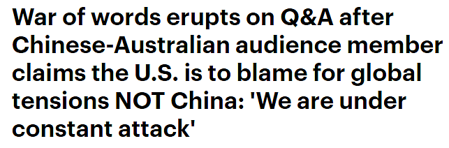 不满澳洲将中国视作安全威胁，华男质问议员：美国频频发动战争，谁才是最大威胁？（视频/组图） - 1