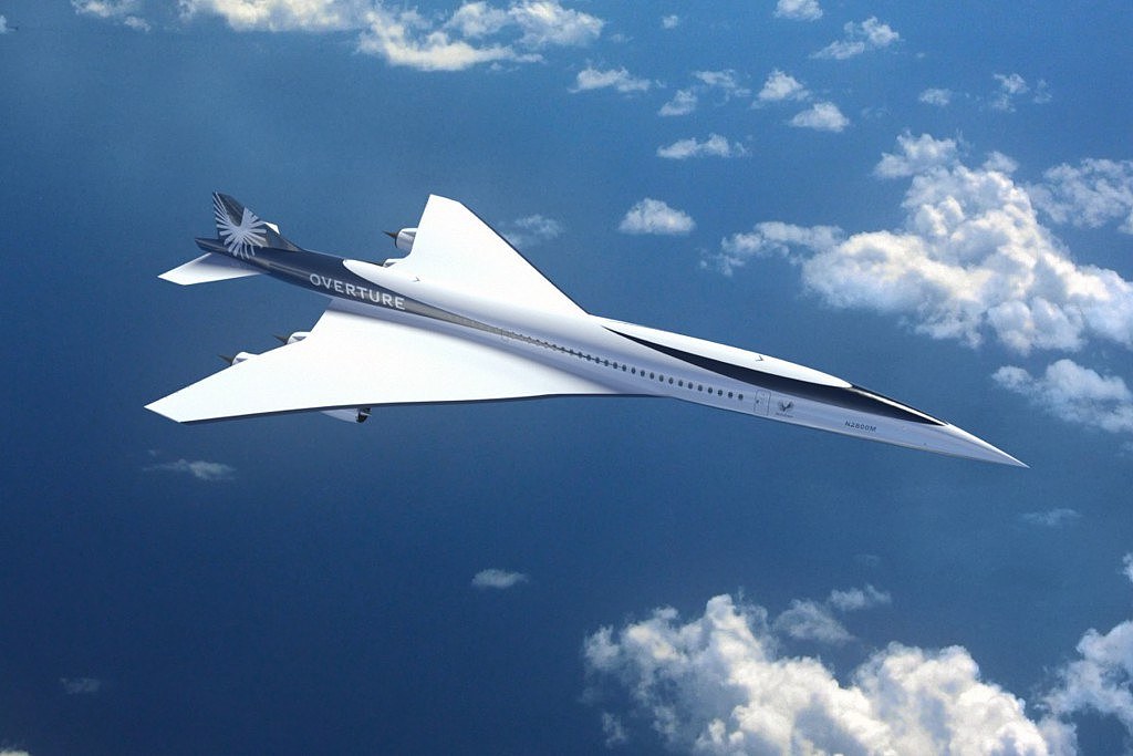 序曲超音速客机的最终定型，採用4具引擎与三角翼。(图/Boomsupersonic)