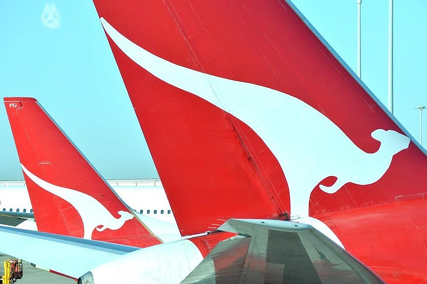 Qantas planes on the tarmac