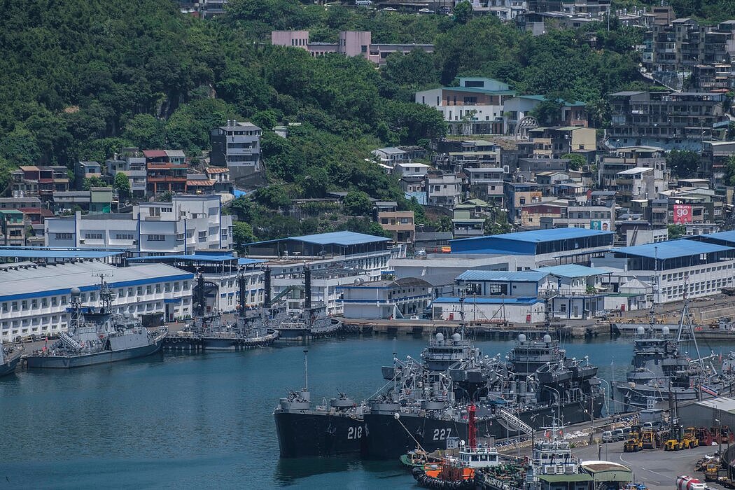 台湾海军的军舰，摄于本月早些时候。