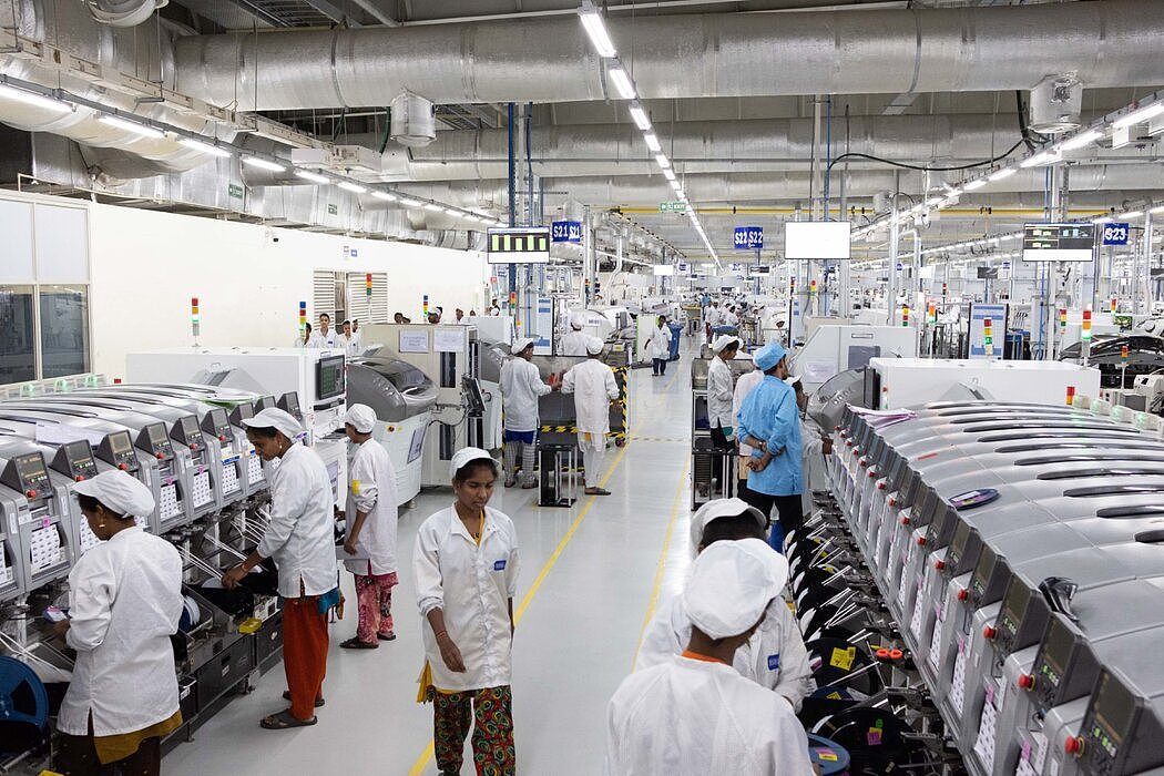 2019年，富士康在印度的一家工厂。 苹果计划将其iPhone 14的一小部分生产转移到印度。