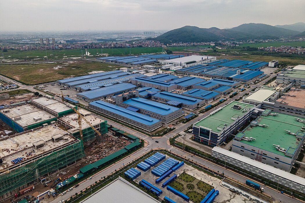 位于越南北江省的光州工业园，富士康工厂就在这里。