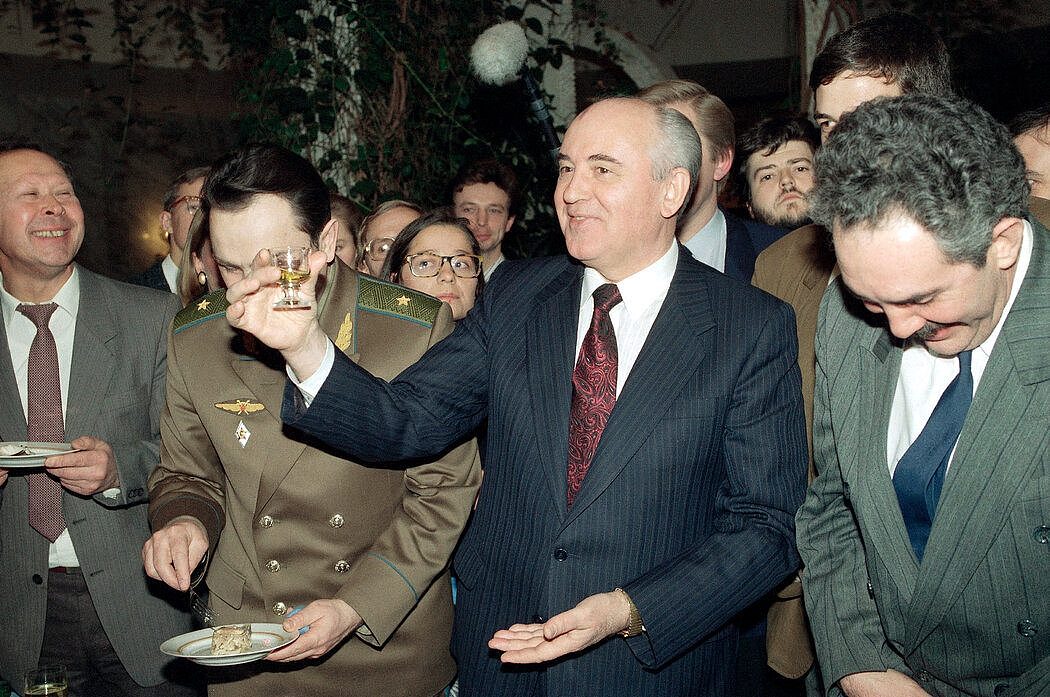 1991年12月，戈巴契夫在莫斯科的告別晚會上。按照普丁的說法，蘇聯解體是「上個世紀最大的地緣政治災難」。