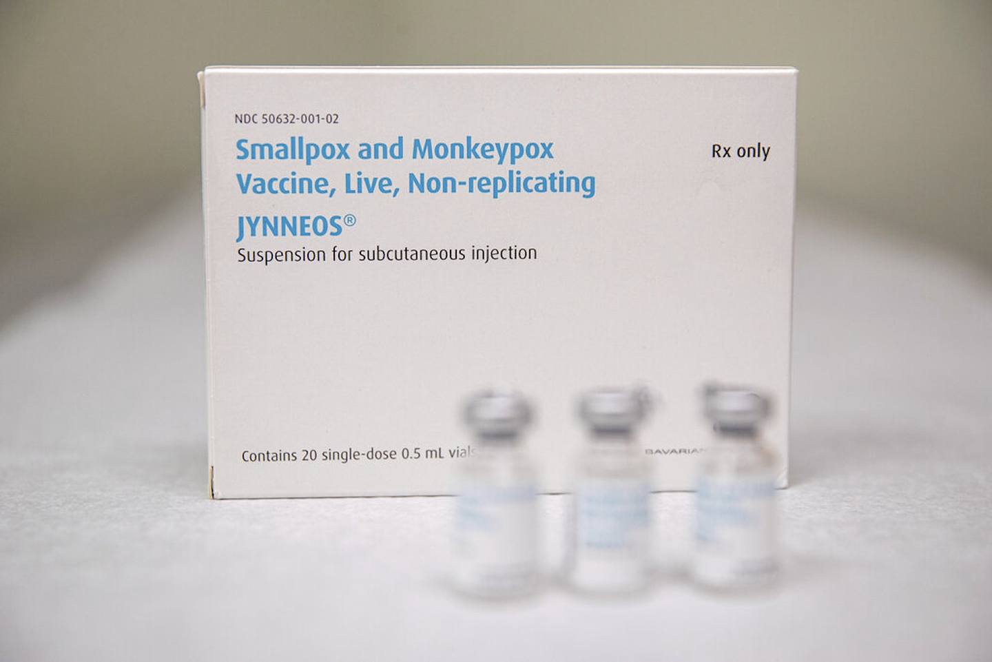 图为8月30日，美国亨廷顿一间医疗诊所，名为Jynneos的猴痘及天花疫苗。 （AP）