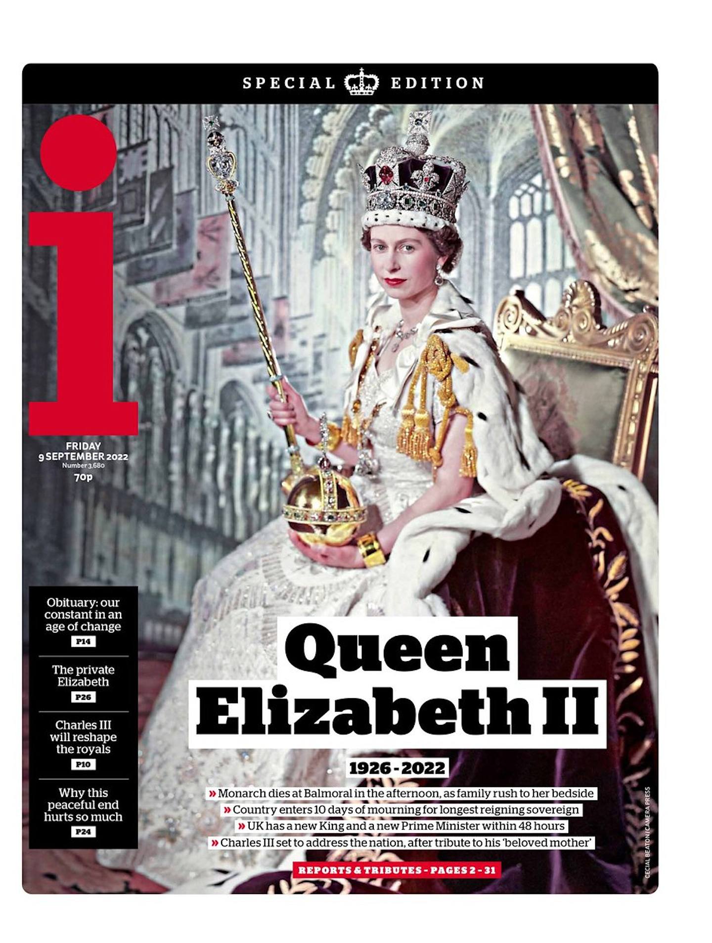 英女王逝世：一文看尽英国各大报头版如何报道，这媒体只得两个字（组图） - 5