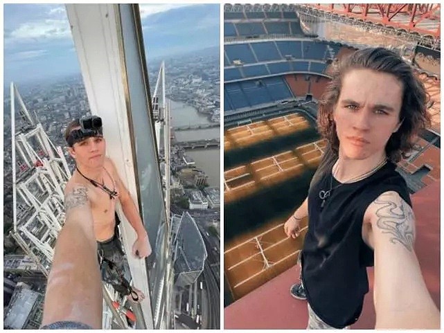 21岁男子登顶英国最高楼后被捕，痴迷极限攀登，不用任何安全防护（组图） - 2
