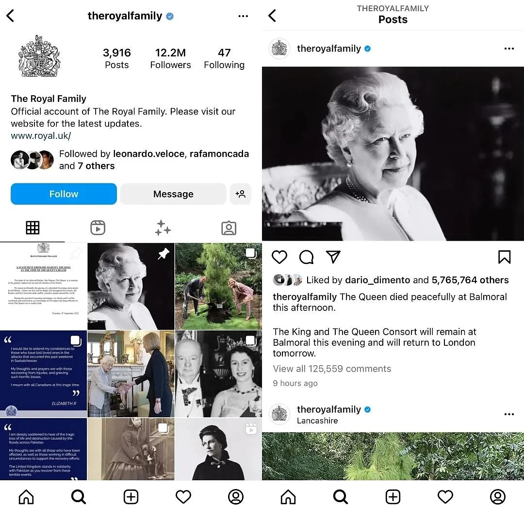 英国女王的 Instagram丨截图
