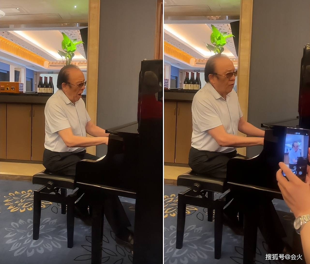81岁杨洪基饭桌上献唱！不用话筒声音浑厚，弹钢琴胳膊上全是肌肉（组图） - 2