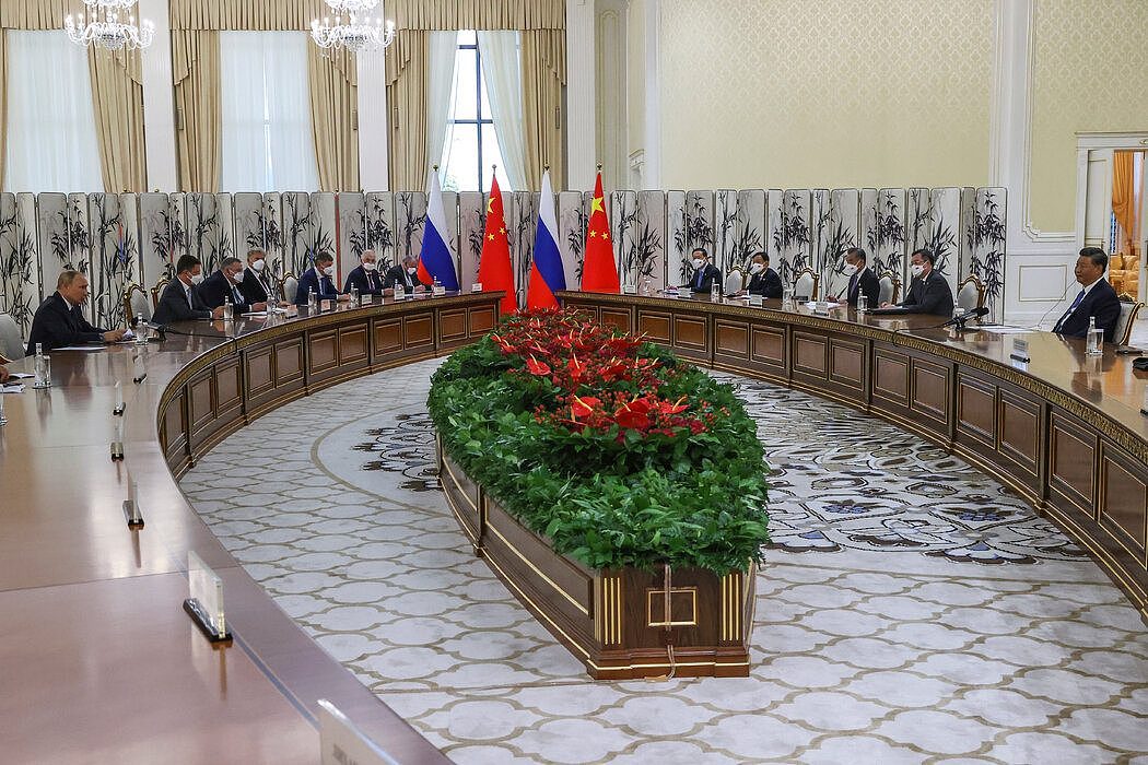 普京、习近平及其他国家的领导人上周四在乌兹别克斯坦撒马尔罕会面。