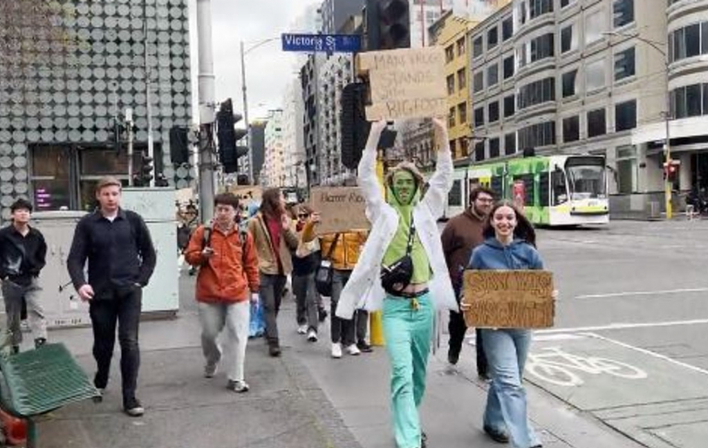 墨尔本CBD街头爆发游行，“青蛙人”举牌领头引人注目！获网友称赞（视频/组图） - 3