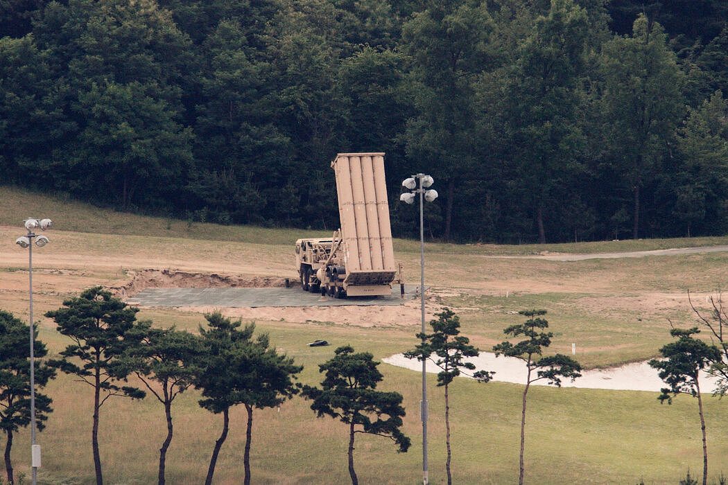 2017年，韩国星州市的美国先进导弹防御系统。 尹锡悦表示，萨德系统对韩国防御朝鲜至关重要。