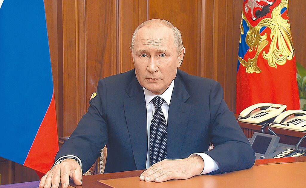 俄羅斯總統普丁透過電視演說下達動員令。（摘自俄羅斯總統府官網）