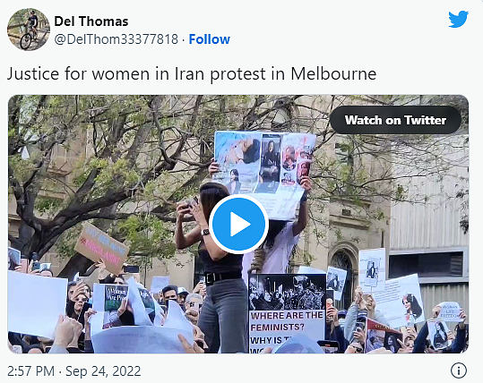 伊朗女子死亡引发全球“抗议潮”！墨尔本街头爆发游行，示威者当场剪发（视频/组图） - 2