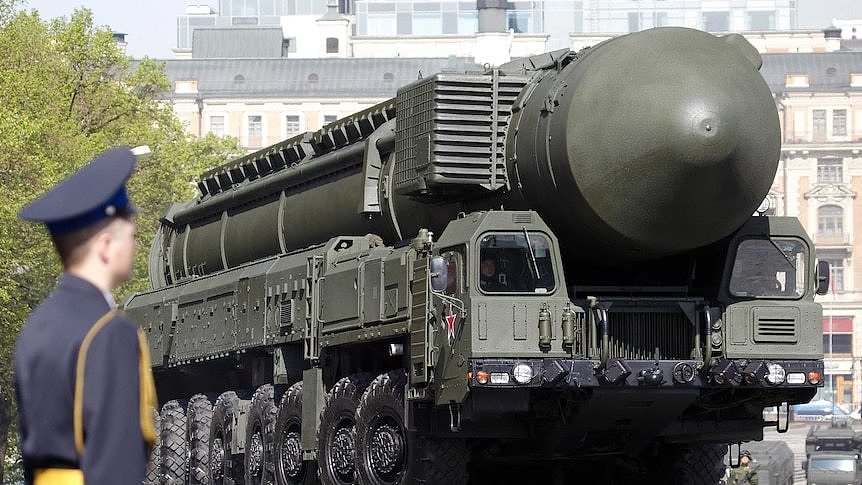 Russian Topol-M missile on mobile launcher