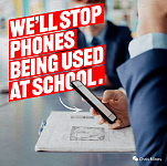 柯民思承诺如明年执政将限制中学生在校使用手机（组图）