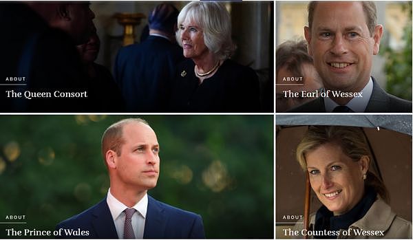 ▲▼英国王室官网的成员名单排序有玄机。 （图／翻摄自Members of The Royal Family）