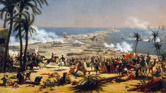 埃及古战场上的法国军队