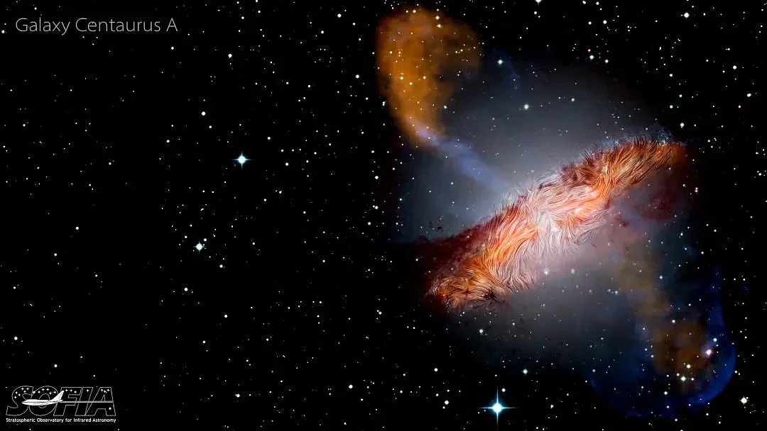 半人马座A星系，SOFIA揭示了其中的磁场分布 | NASA/SOFIA