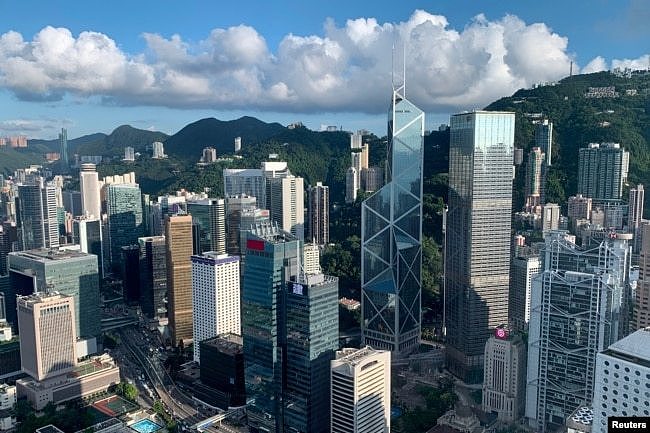 2019年7月25日的香港金融区鸟瞰