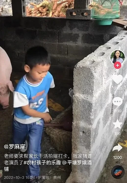 中国留守儿童排队摆拍喂猪，不知该哭该笑（组图） - 1