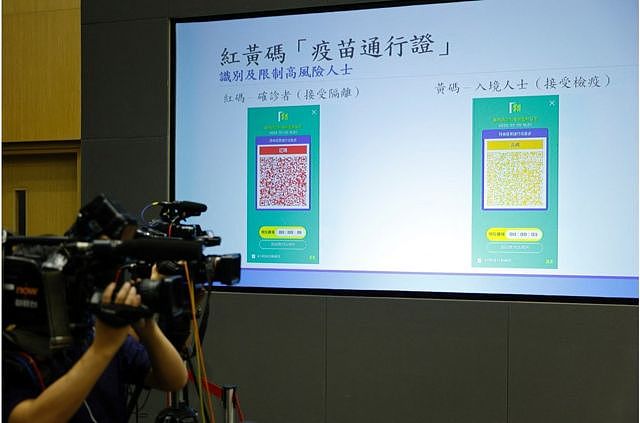 香港政府于今年年初分3个阶段推行“疫苗通行证”，市民进入指定处所时都要扫描安心出行二维码（QR Code）或出示安心出行流动应用程式（App）内的针卡方可进入。