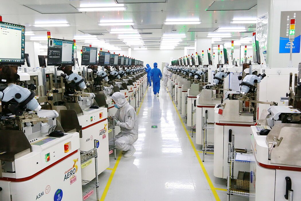 中国遂宁的一家半导体工厂。 拜登政府于8月采取行动打击该国的半导体产业。
