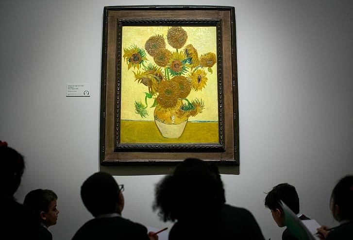 梵谷名畫《向日葵》。美聯社