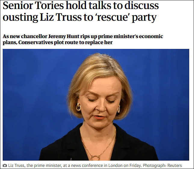 英国保守党高层将讨论特拉斯去向：希望她几天内下台（组图） - 1