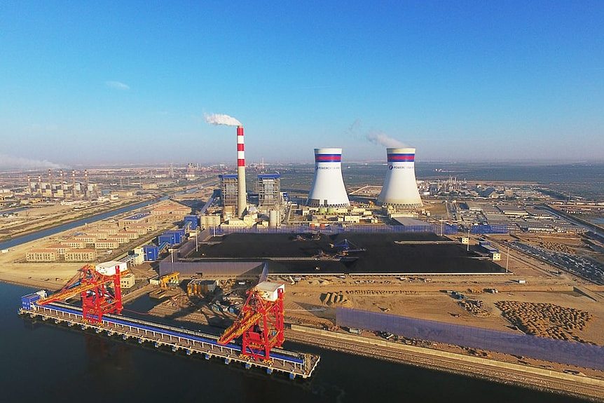 An image from the air of the Port Qasim power plant. 