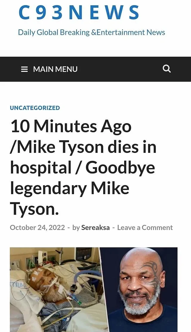 噩耗传来！曝56岁拳王泰森去世，冲上热搜，疑似吸氧照流出，亟待官方披露（视频/组图） - 5