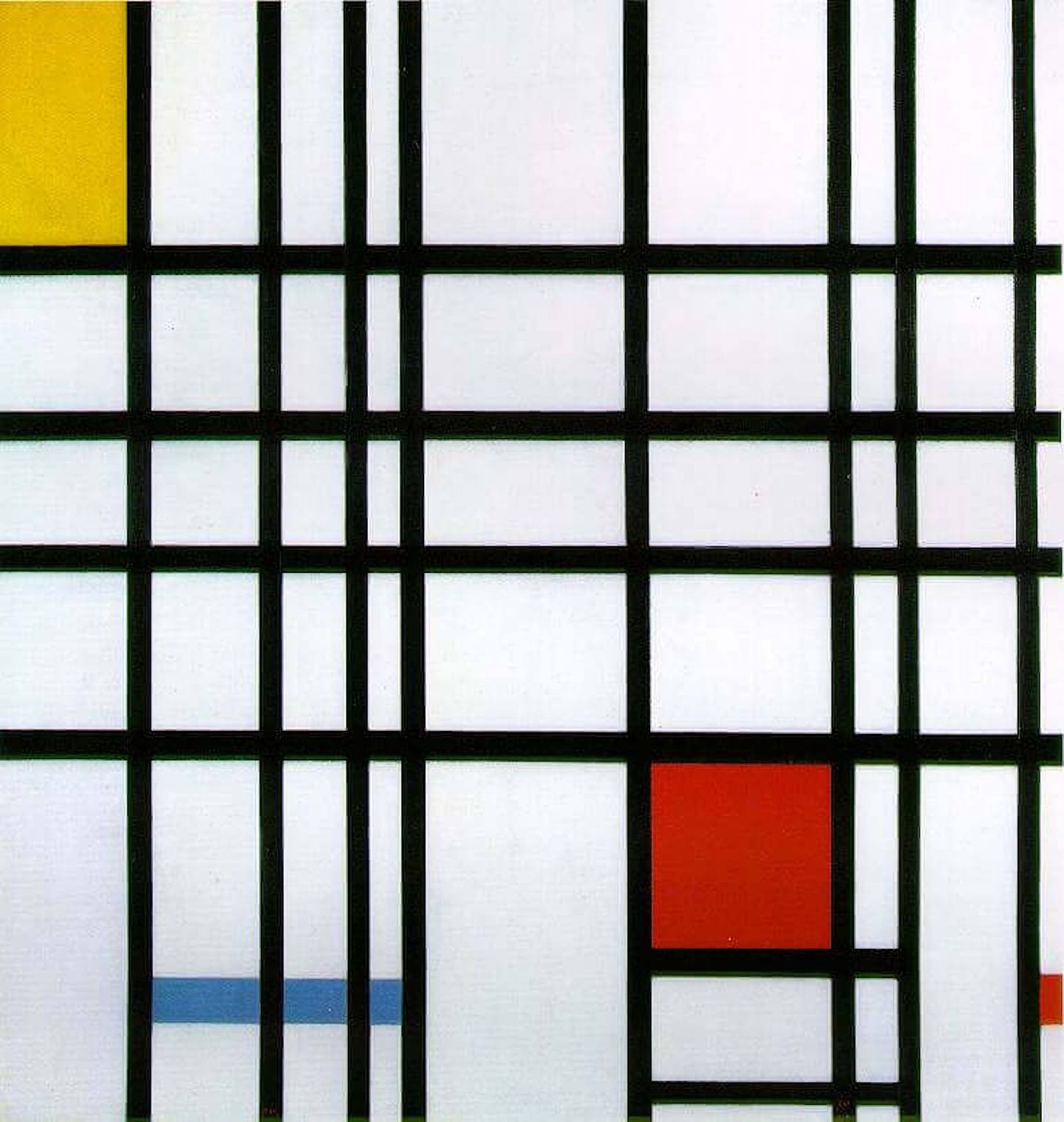 【荷蘭大師蒙德里安作品】Composition with Red, Yellow and Blue, 1942（Piet Mondrian官網）