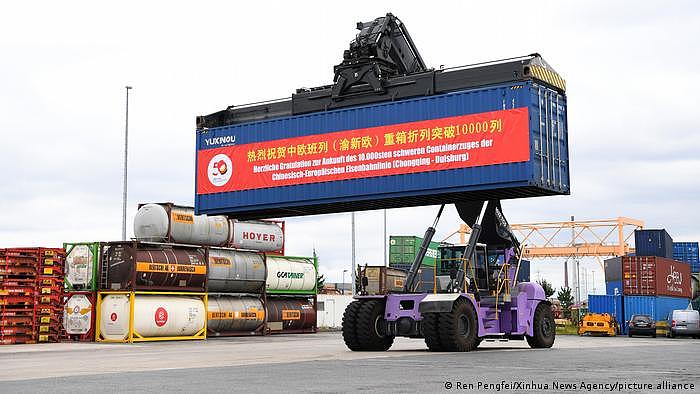 “一旦需要对中国实施制裁，德国经济界不得不自己承担后果” 。杜伊斯堡集装箱港口
