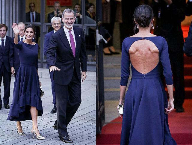50岁西班牙王后再惹争议，穿“大洞裙”腿上褶太多，这么放飞吗（组图） - 6