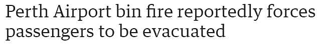 珀斯机场火灾突起，乘客被迫紧急疏散（图） - 1
