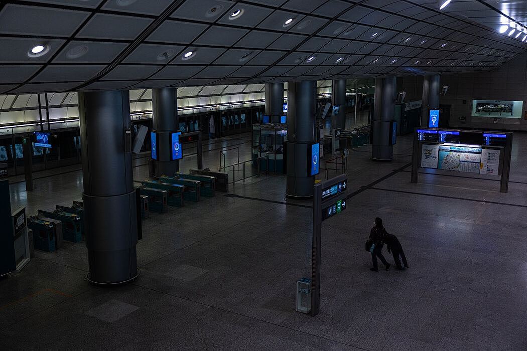 周三，香港机场快线列车的主站。