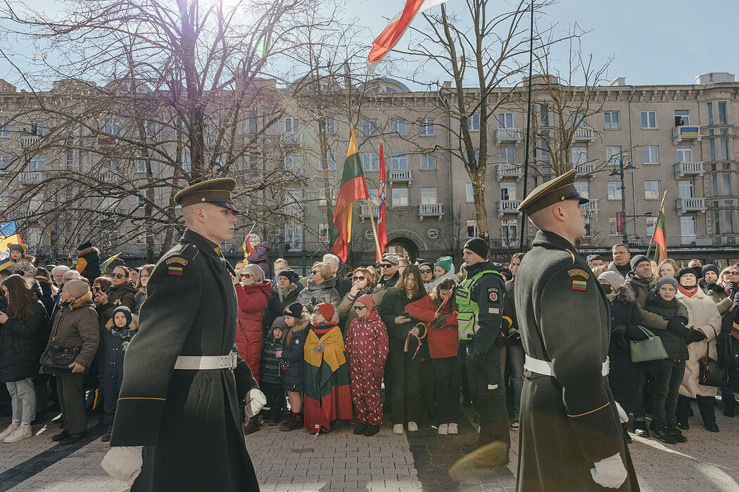 3月，立陶宛维尔纽斯举行的波罗的海三国升旗仪式。