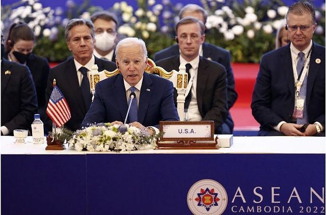 美国总统拜登出席第十届东盟-美国峰会。这是11月12日在柬埔寨金边举行的第40届和第41届东南亚国家联盟 (ASEAN) 峰会及相关峰会的一部分。