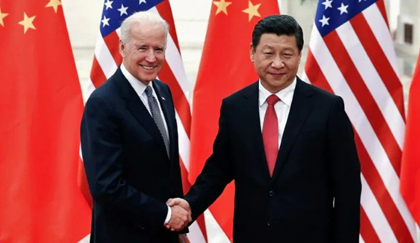 美国总统拜登（左）将于今天（14）傍晚与中国国家主席习近平会面。 资料片