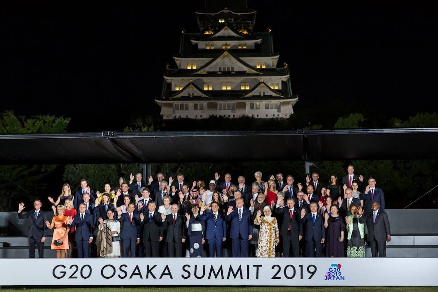 2019年大阪G20峰会的大合照。 （AP）