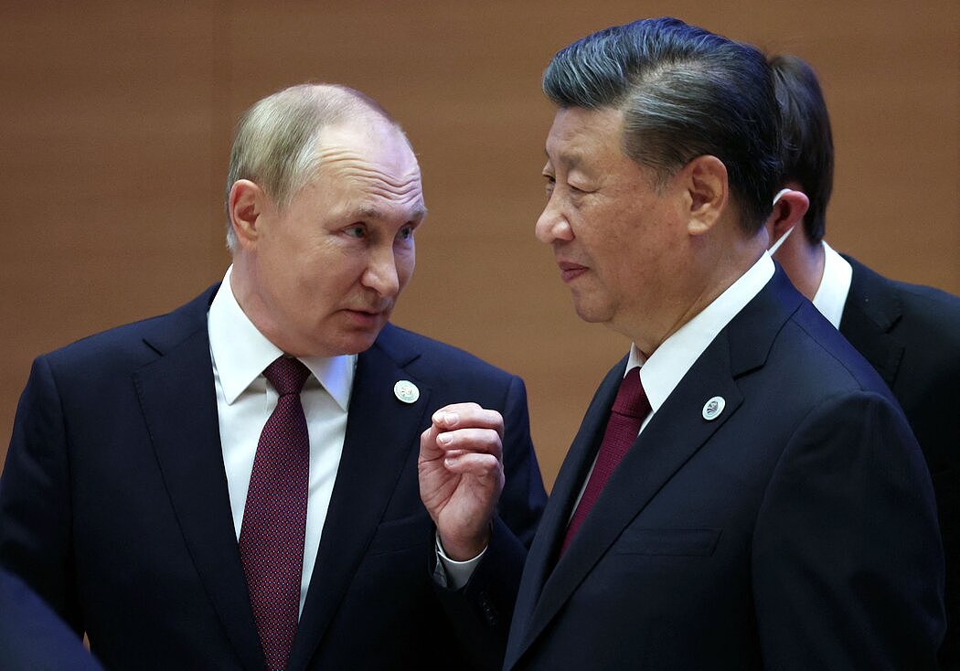 习近平和普京9月在乌兹别克斯坦撒马尔罕举行的上海合作组织峰会上。