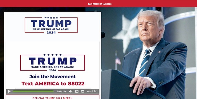 刚刚上线的特朗普2024竞选网站