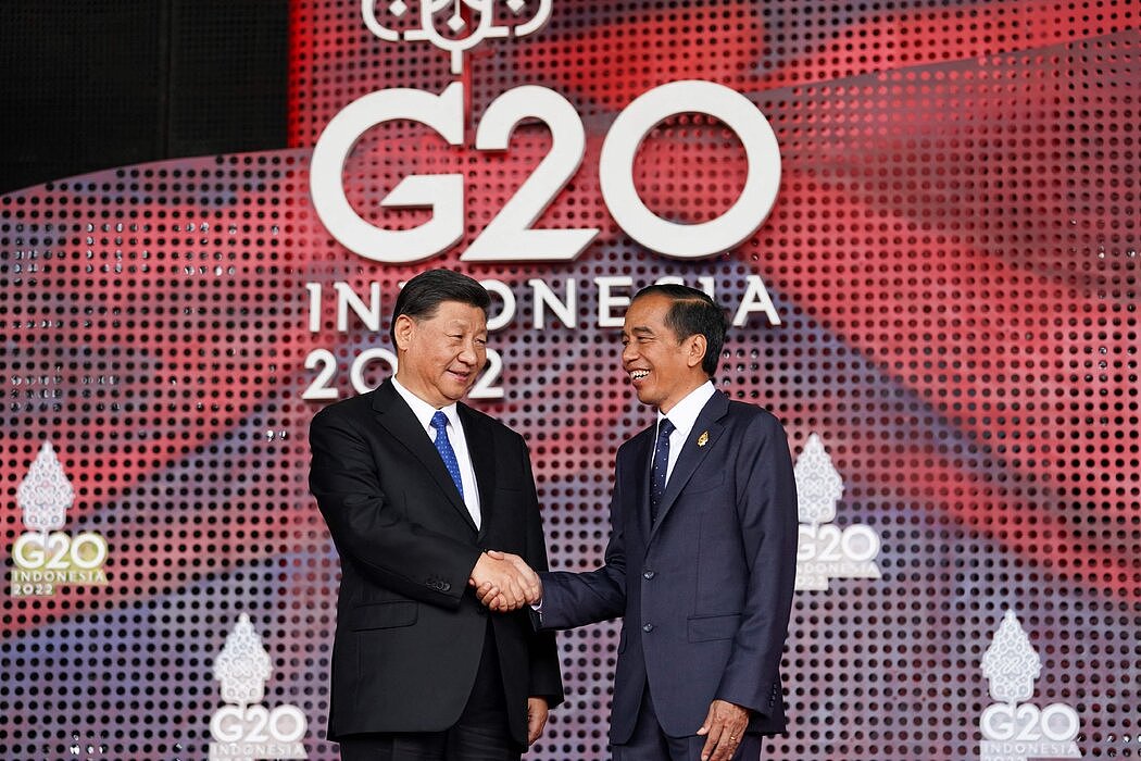 周二，习近平在巴厘岛会见印尼总统佐科·威多多。