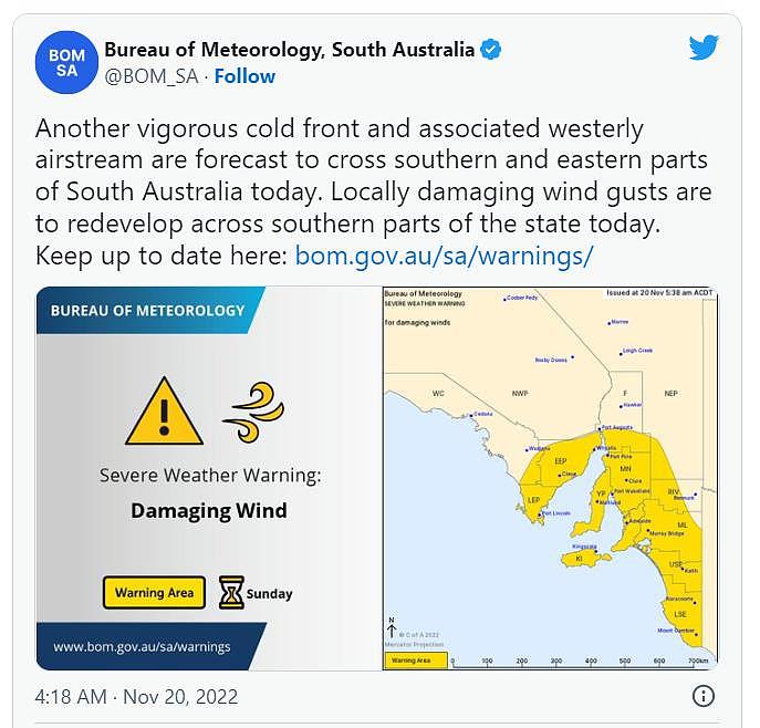 狂风暴雨席卷澳洲一地，数千家庭停电！气象局发布警告（组图） - 3