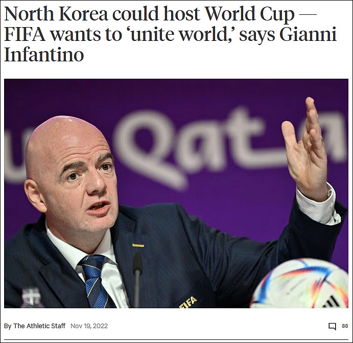 FIFA主席：想让朝鲜办世界杯，参与才能带来改变（图） - 1