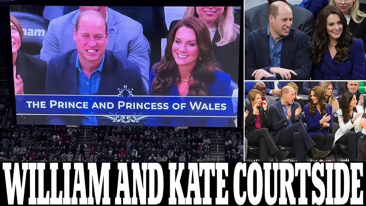 威廉和凯特观战NBA，高帅王子秀出了浓密胸毛，和马克龙的有一拼（组图） - 1